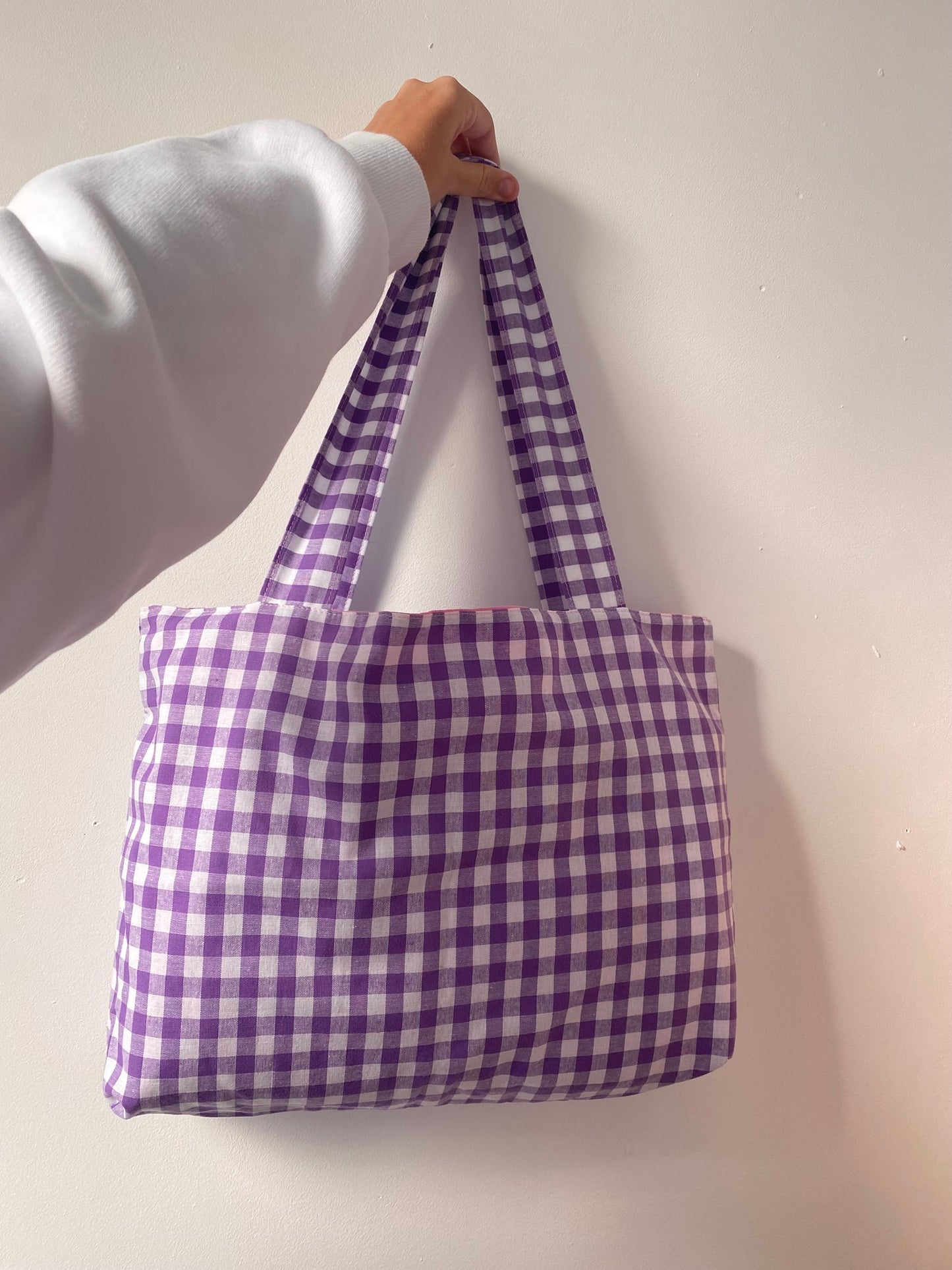 Sac cabas vichy violet