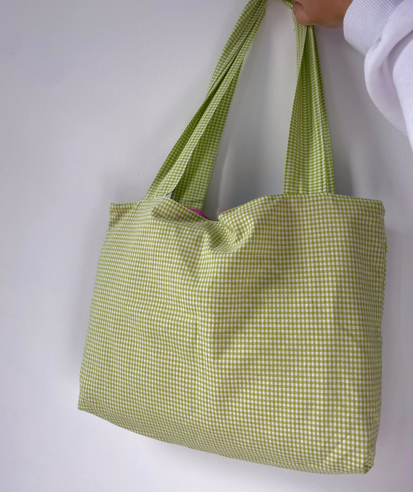 Sac cabas vichy vert clair