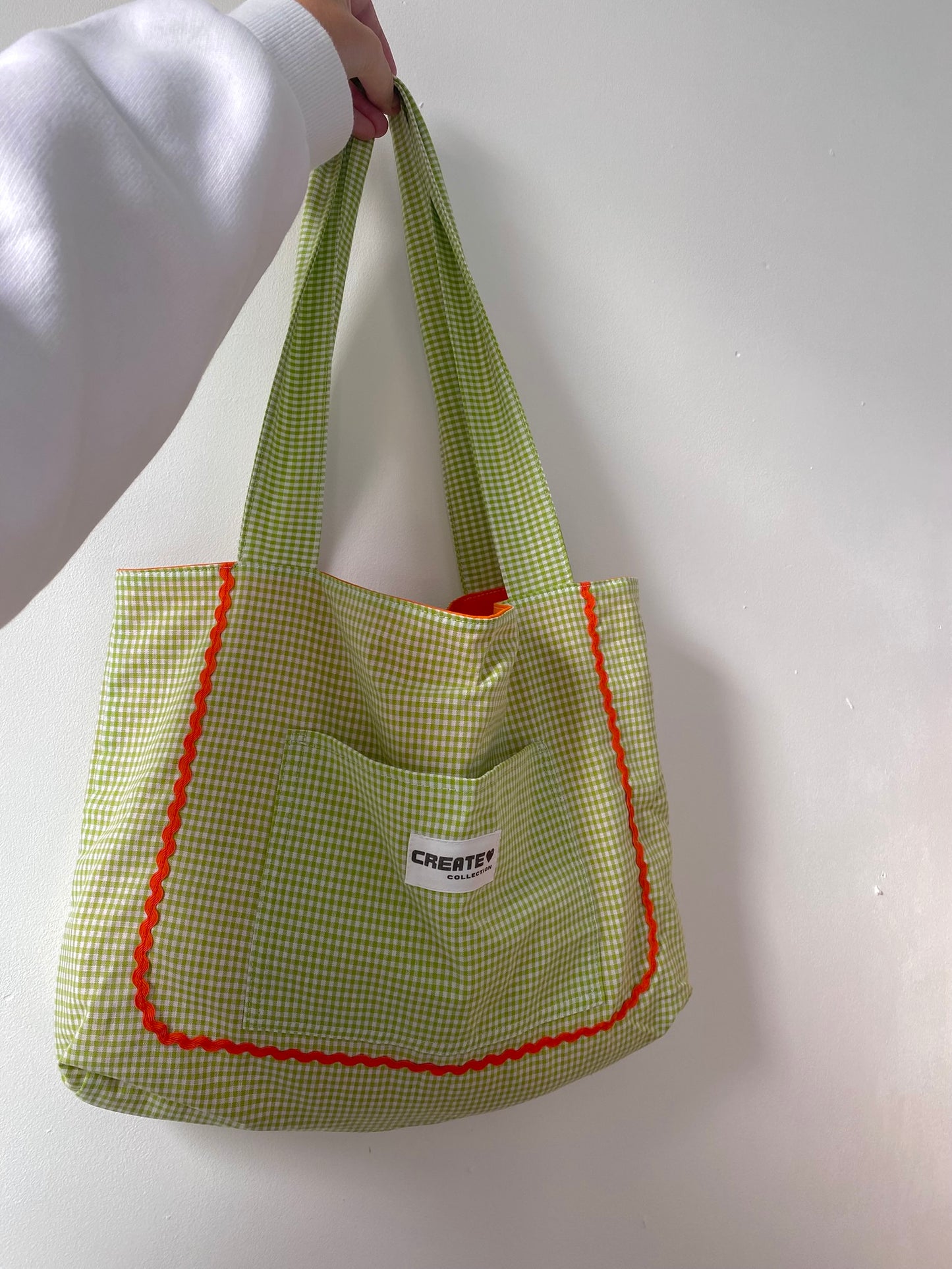Sac cabas vichy vert clair