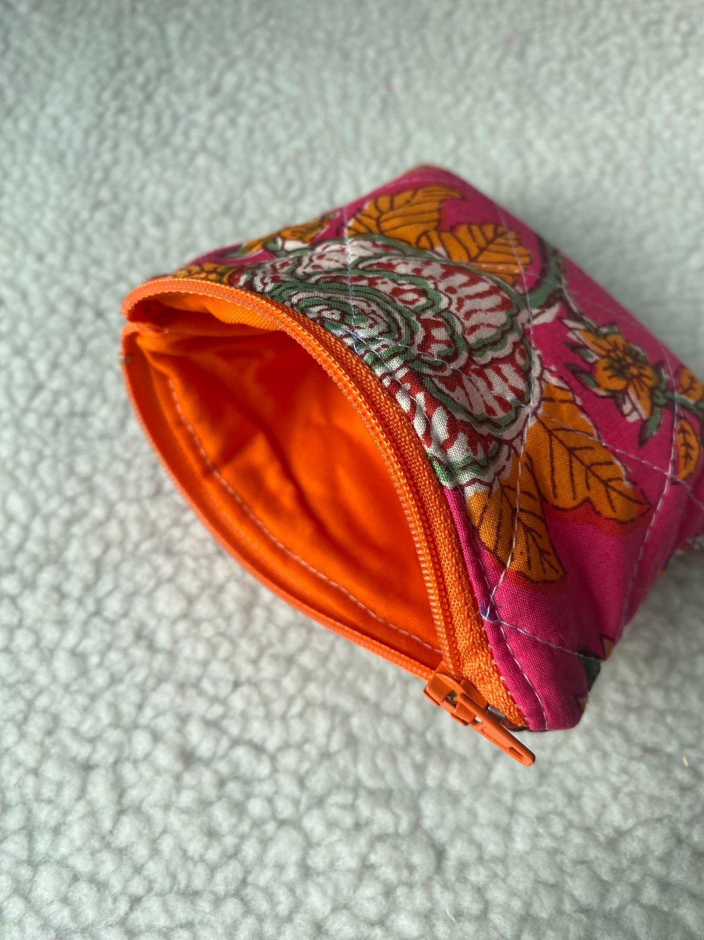 Mini pochette rose et orange