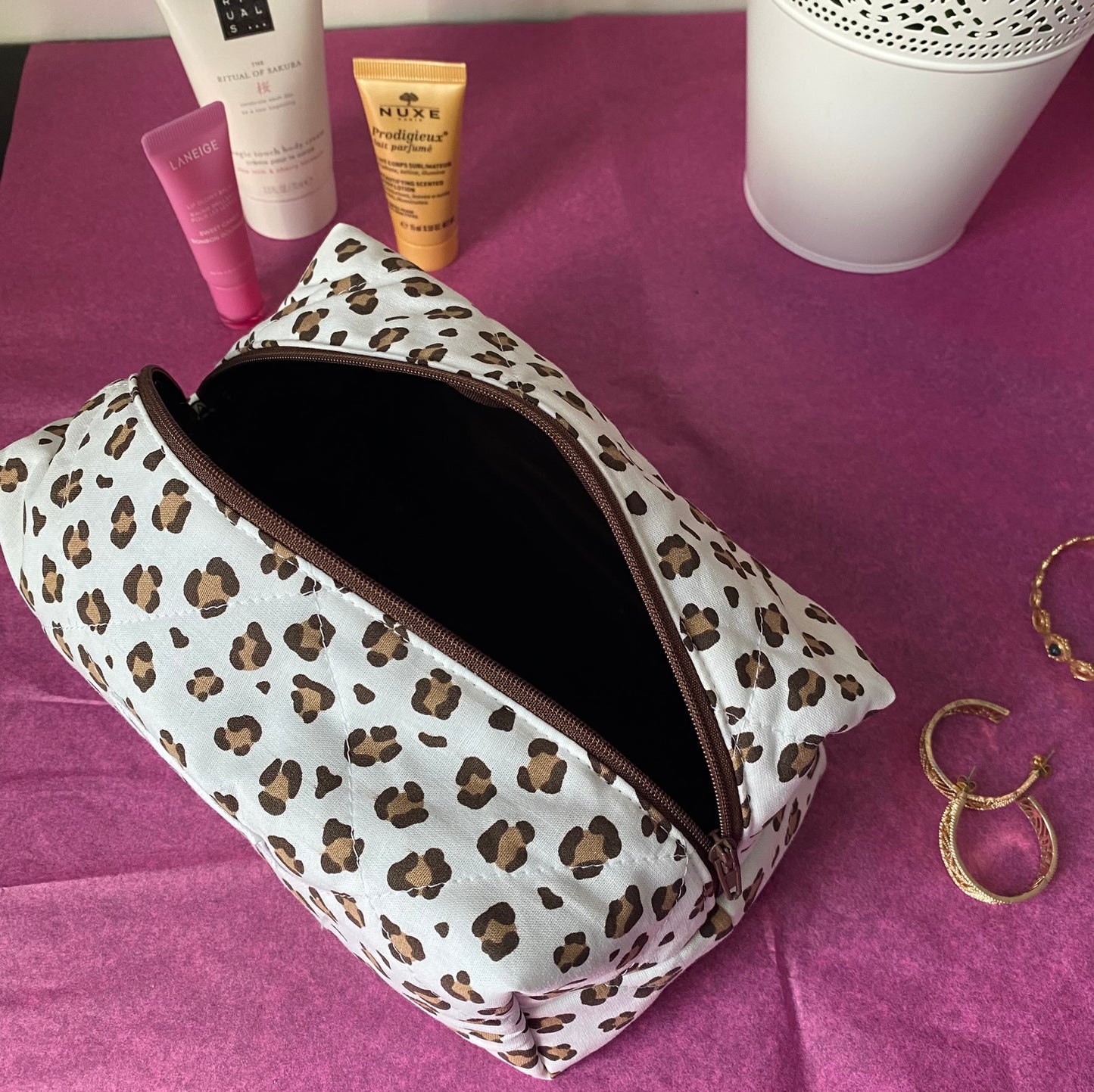 Trousse léopard marron