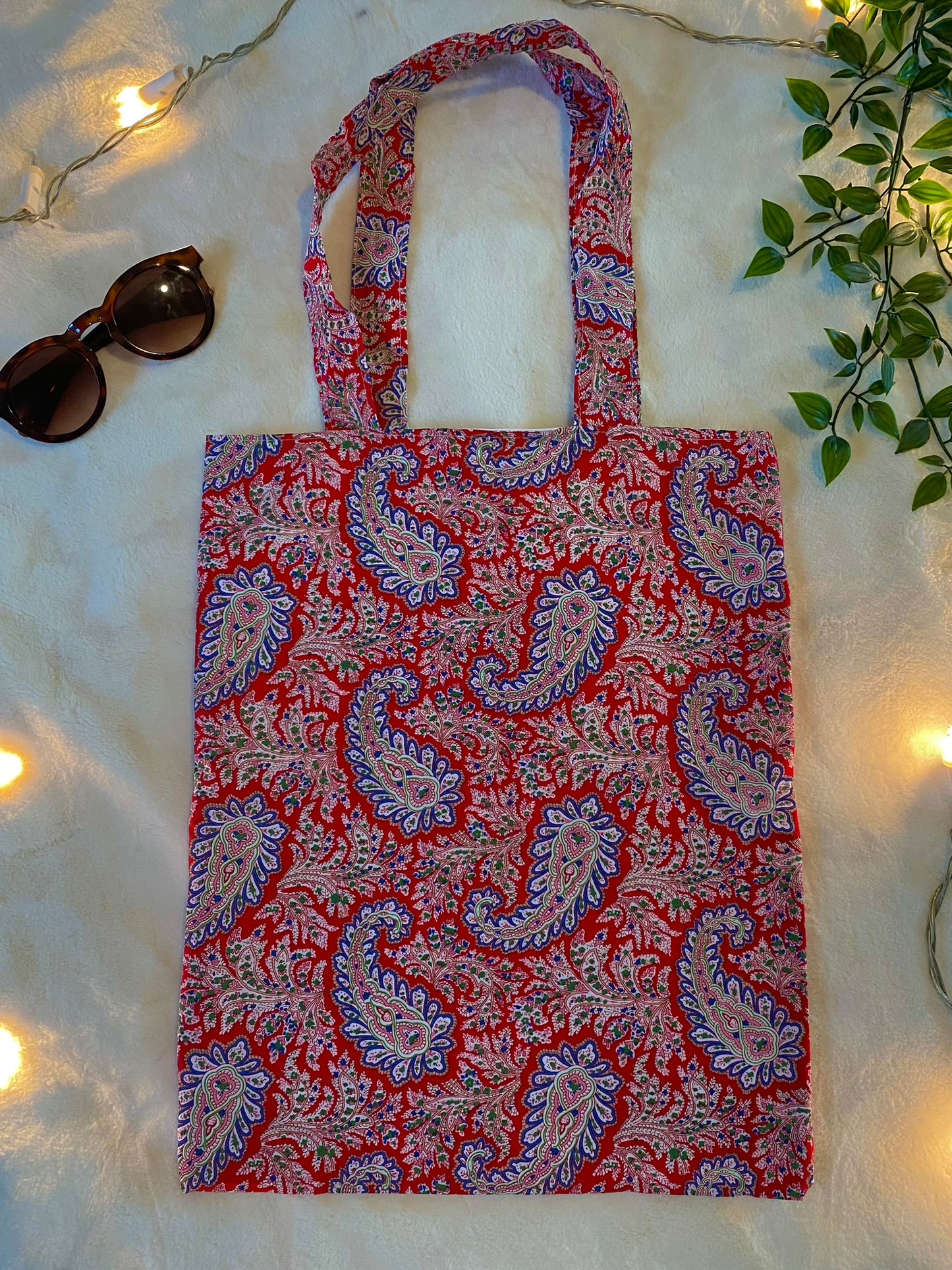 Totebag rouge à motif