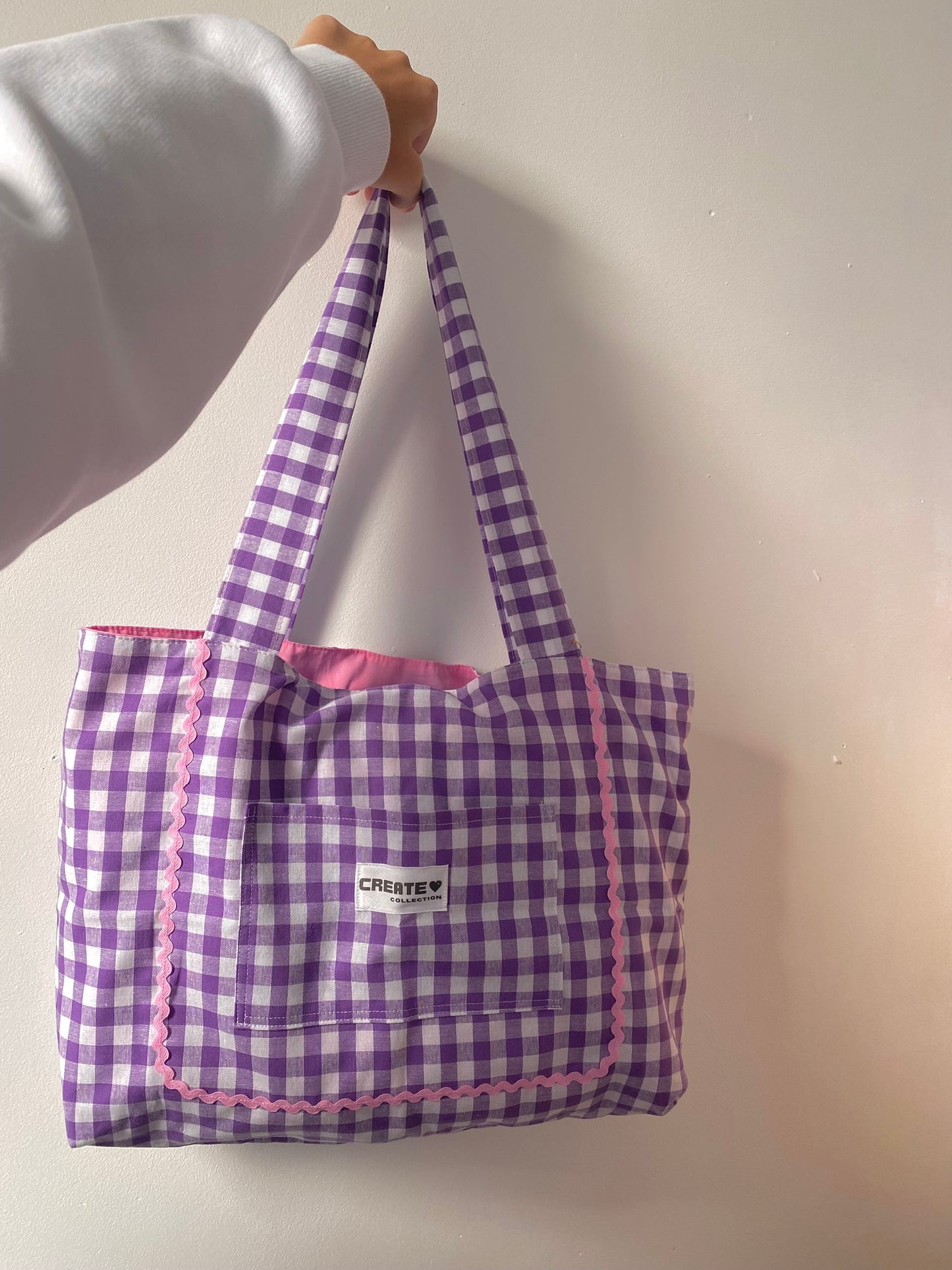 Sac cabas vichy violet