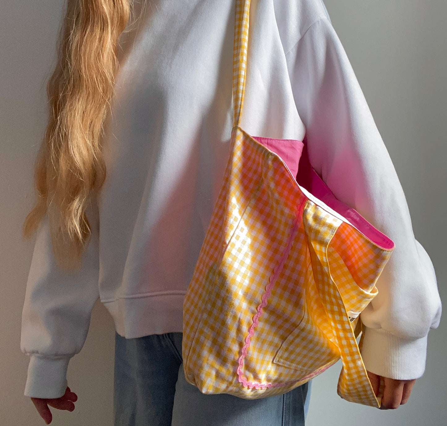 Sac cabas vichy jaune