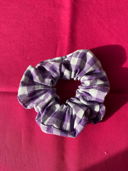 Chouchou vichy violet grand carreau