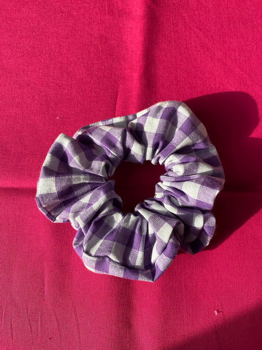 Chouchou vichy violet grand carreau