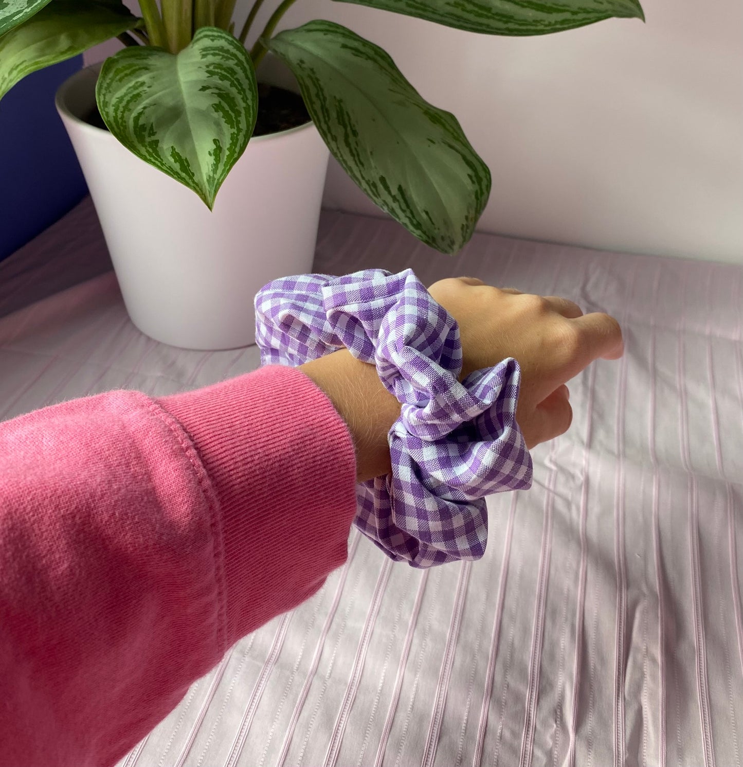 Chouchou vichy violet