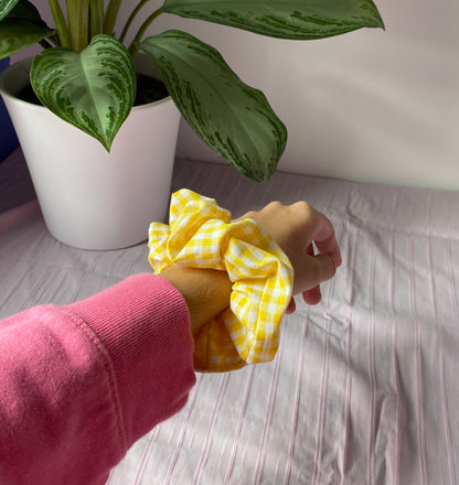 Chouchou vichy jaune