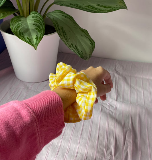 Chouchou vichy jaune