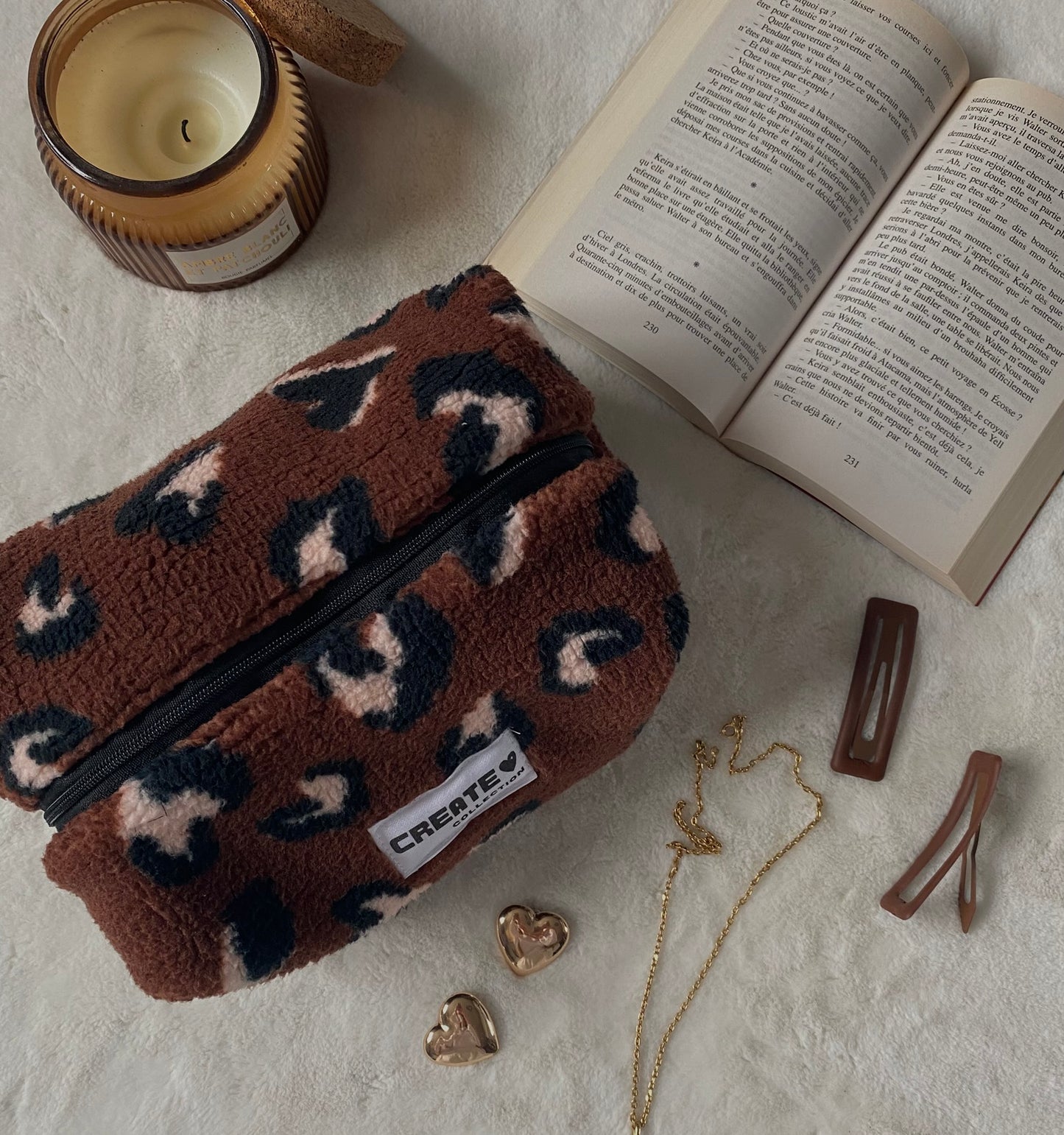 Trousse léopard marron