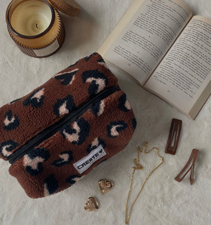 Trousse léopard marron