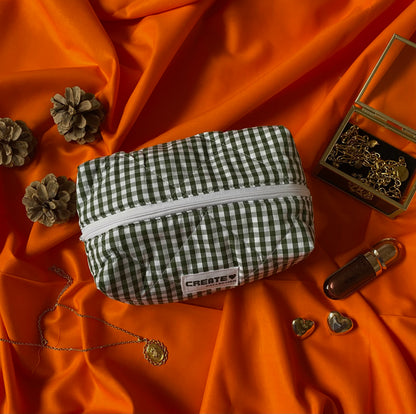 Trousse en vichy kaki