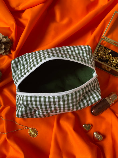 Trousse en vichy kaki