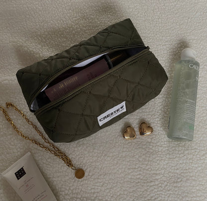 Trousse matelassée kaki