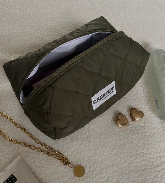 Trousse matelassée kaki