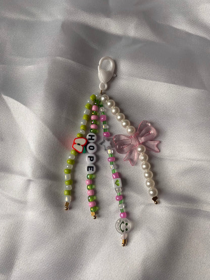 Porte-clés rose et vert