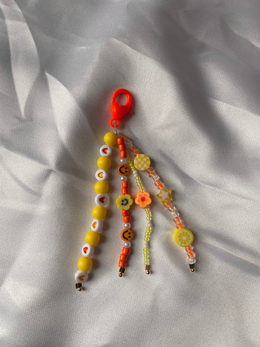 Porte-clés orange et jaune