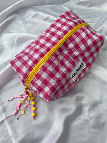 Porte-clés rose et jaune