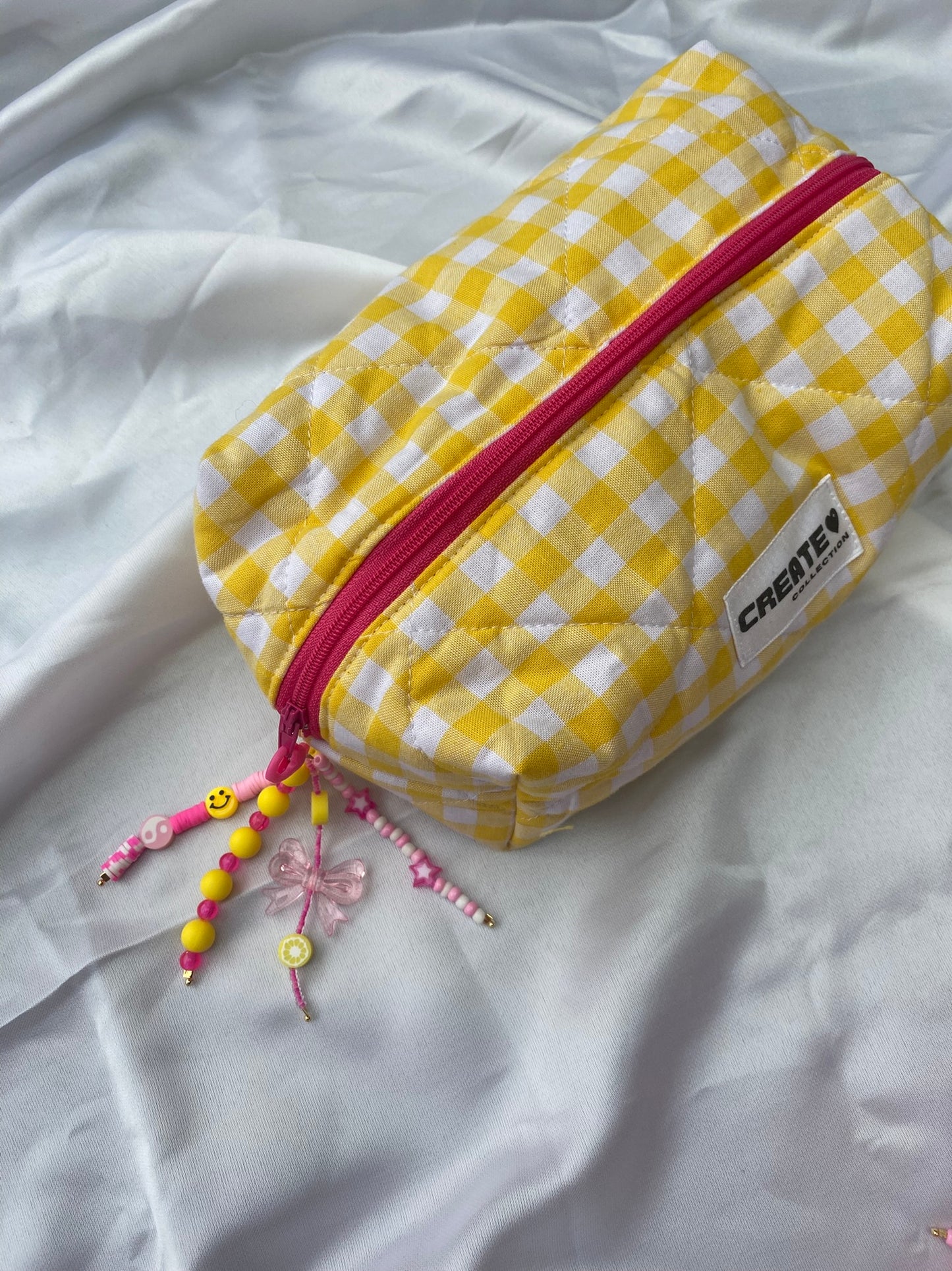 Porte-clés rose et jaune