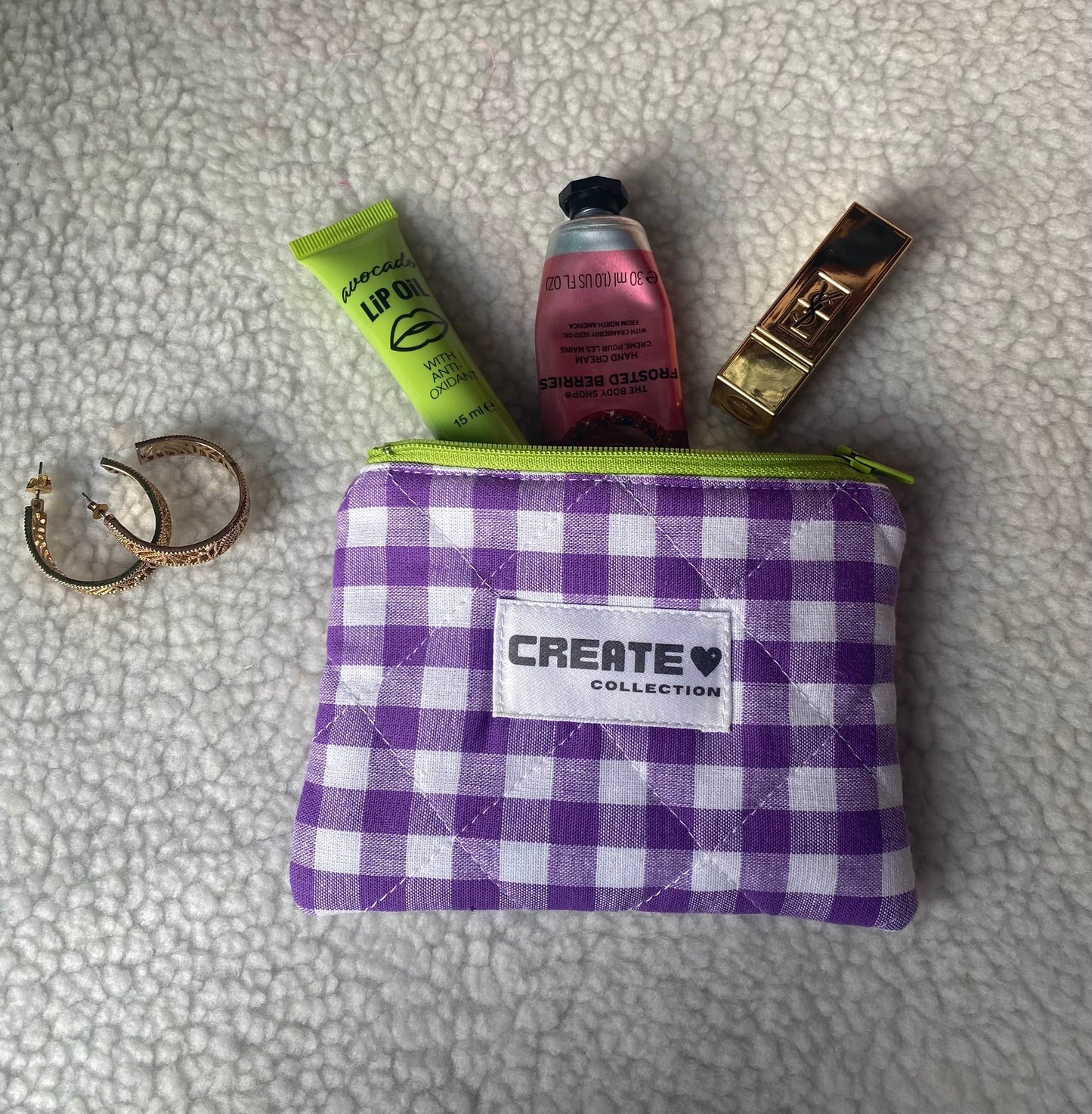 Mini pochette vichy violette