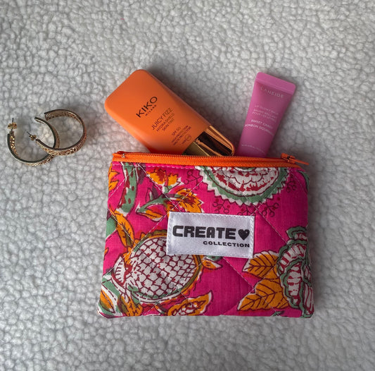 Mini pochette rose et orange