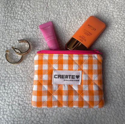 Mini pochette vichy orange