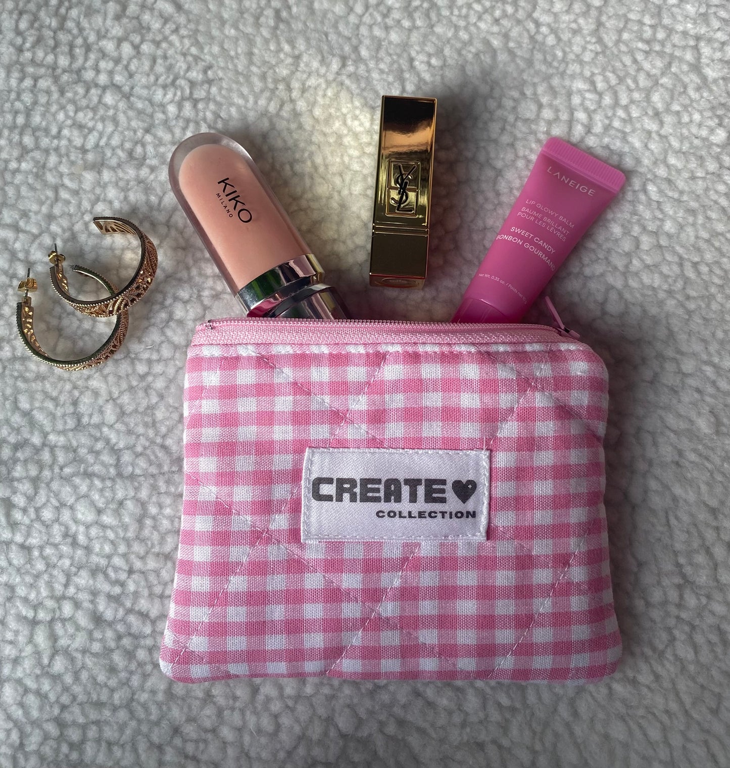 Mini pochette vichy rose