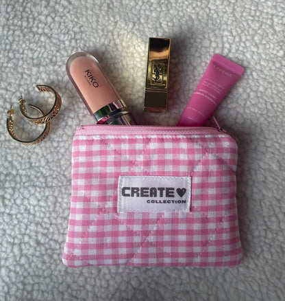 Mini pochette vichy rose