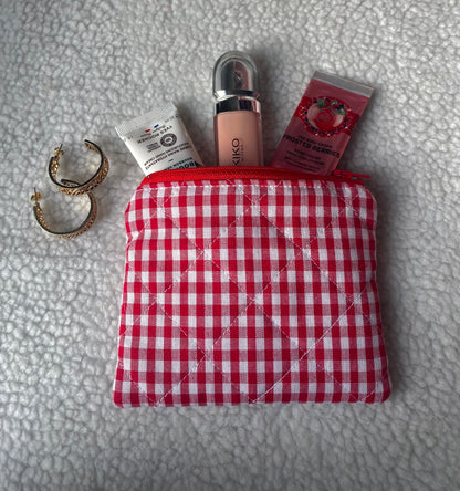 Mini pochette vichy rouge