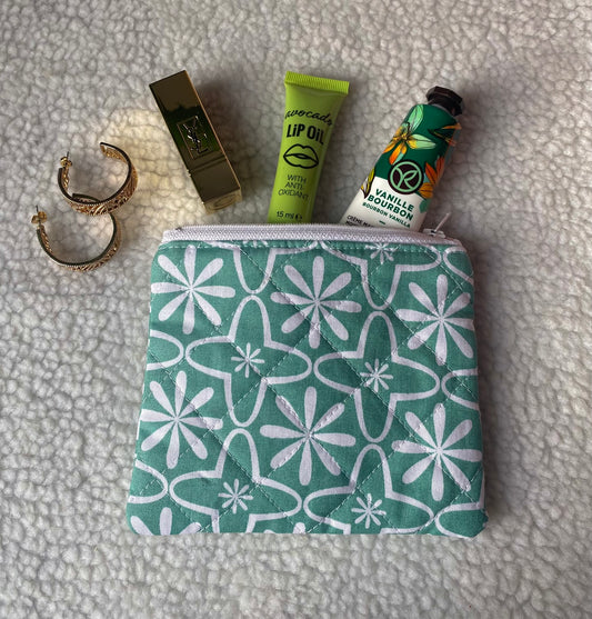 Mini pochette verte et blanche