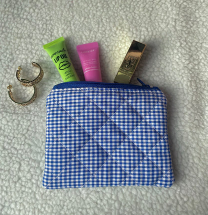 Mini pochette vichy bleu