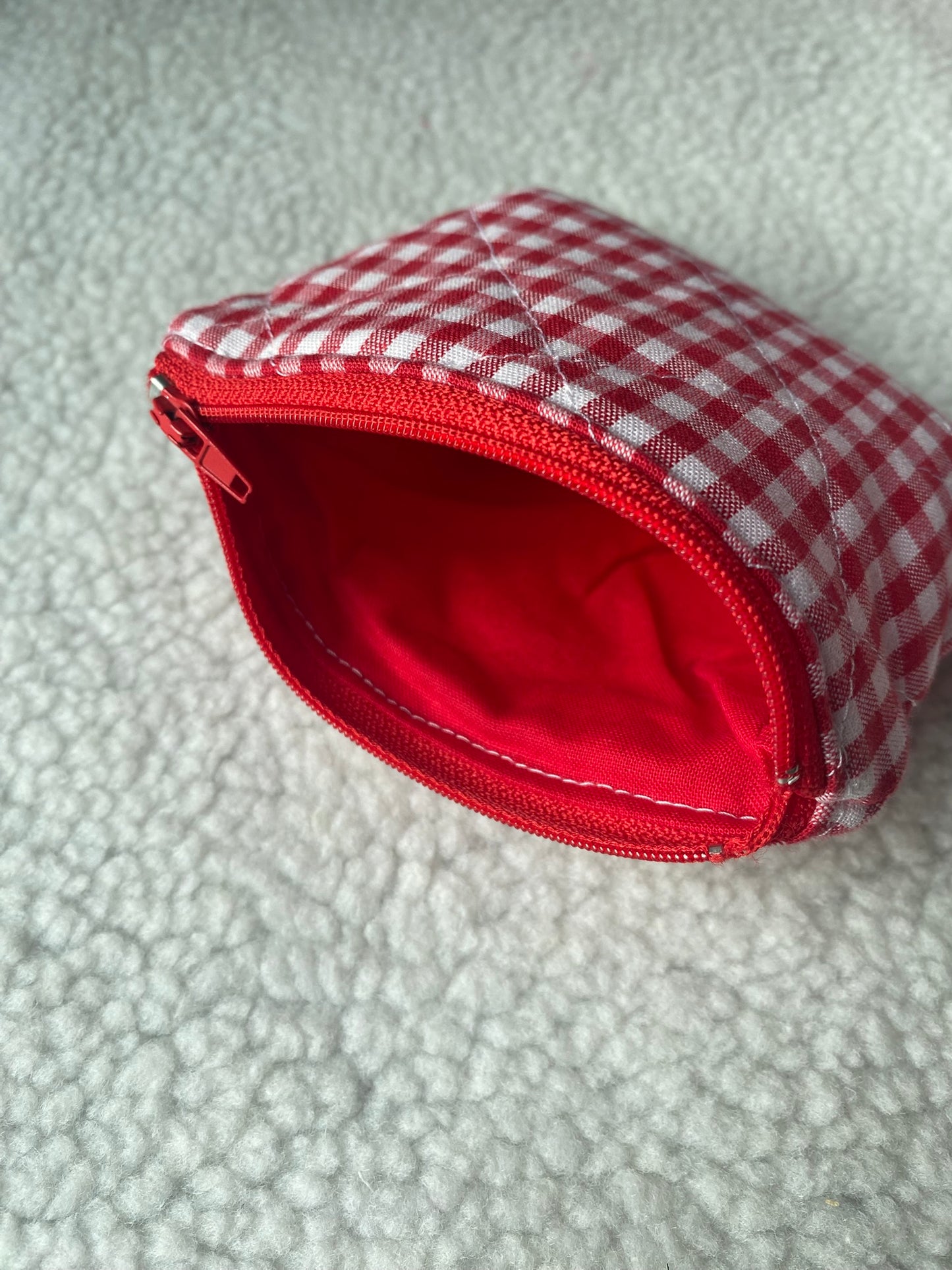 Mini pochette vichy rouge