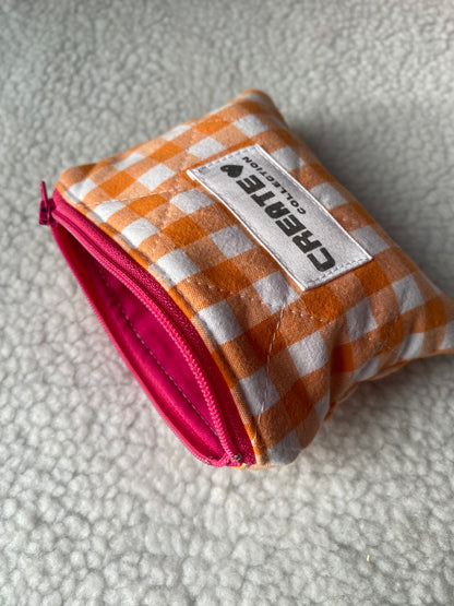 Mini pochette vichy orange