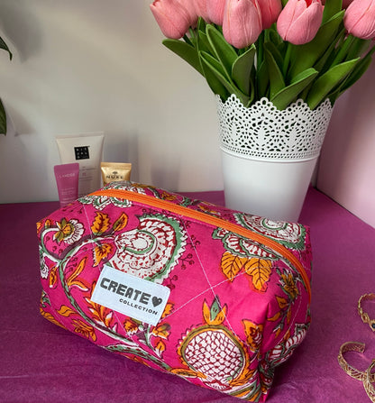 Trousse fleurie orange