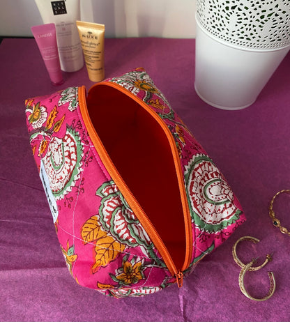 Trousse fleurie orange