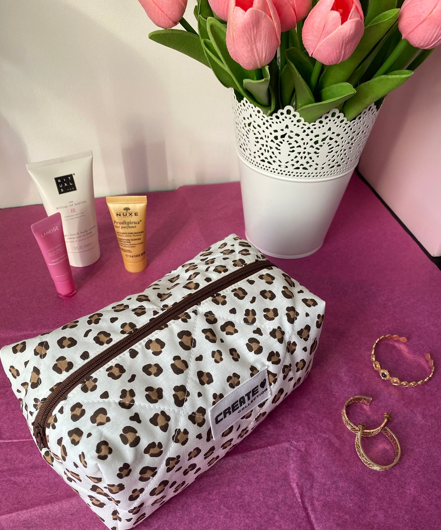 Trousse léopard marron