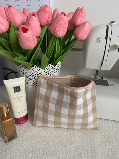 Pochette en vichy beige