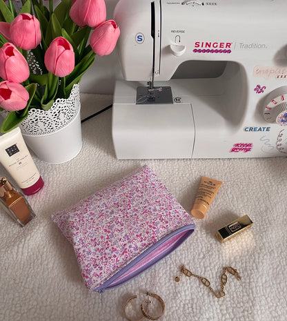 Pochette fleurie rose