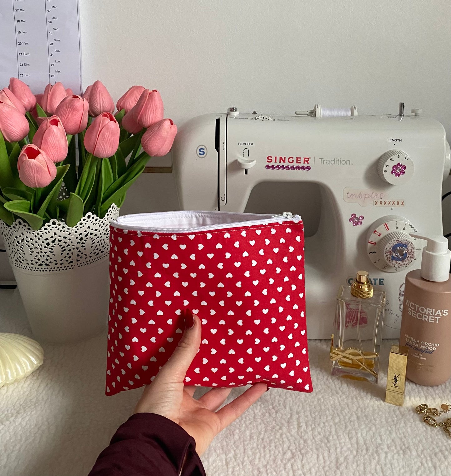 Pochette coeur rouge