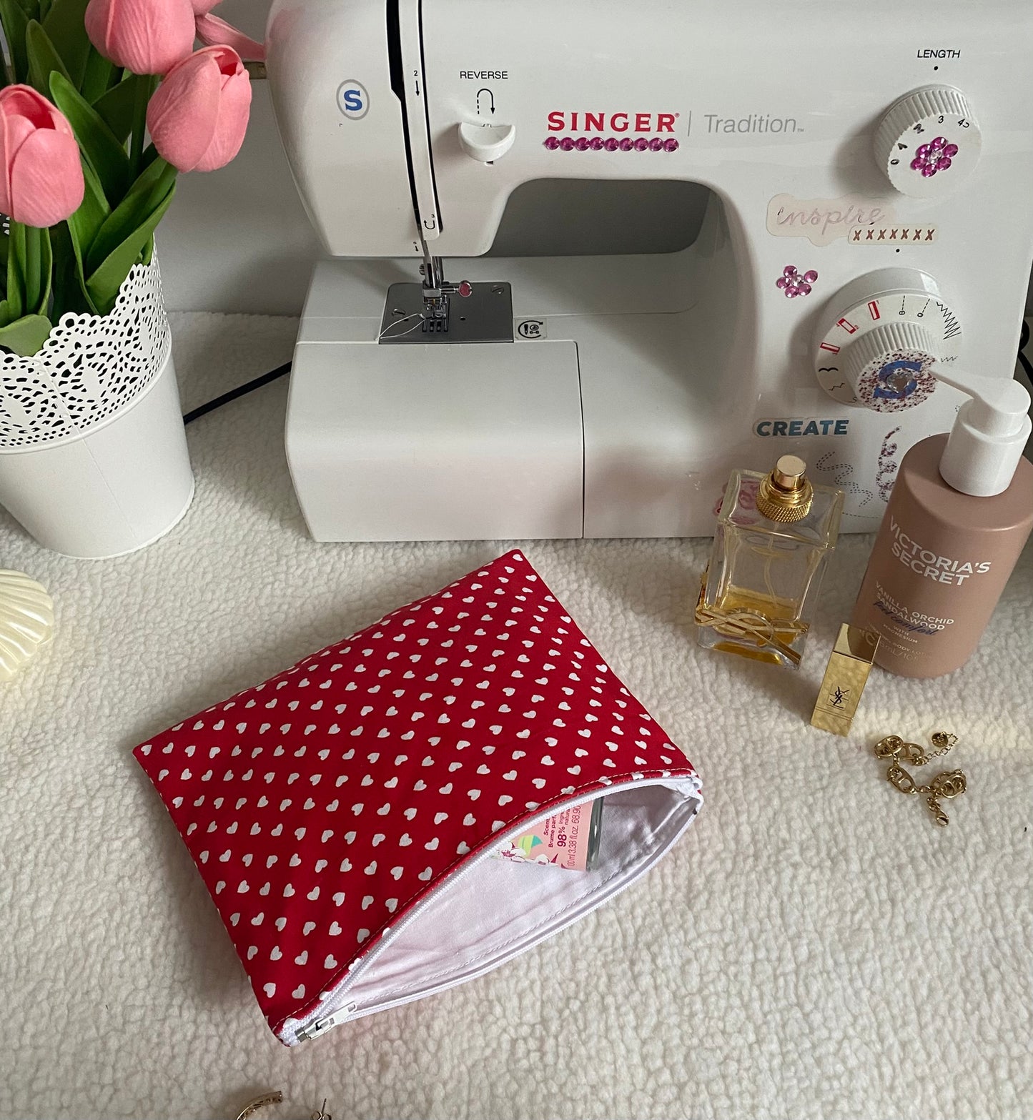 Pochette coeur rouge