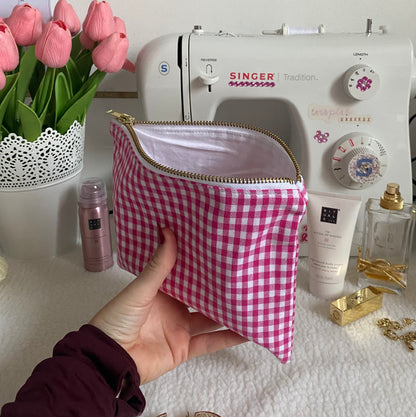 Pochette en vichy rose