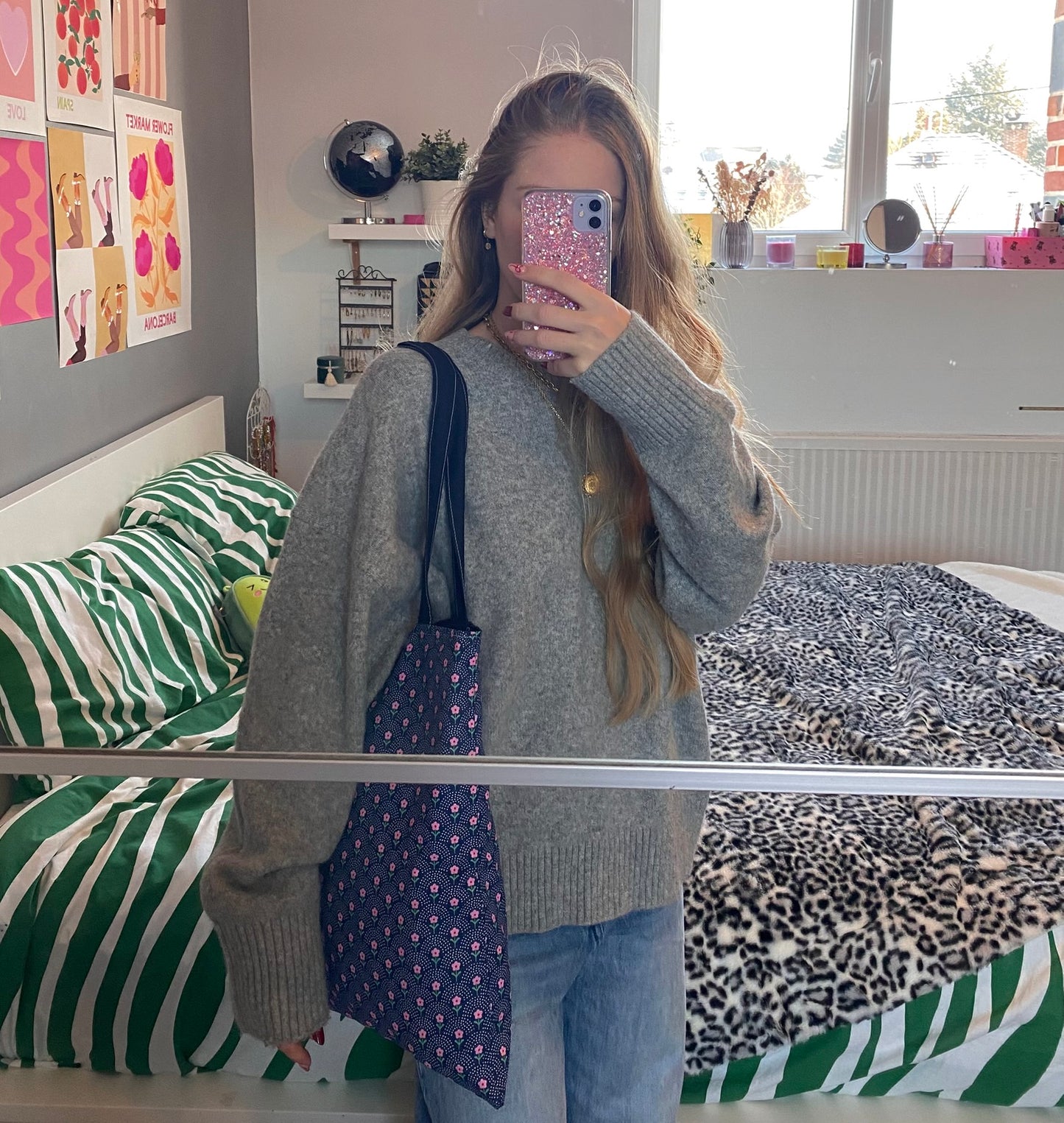 Totebag réversible bleu marine