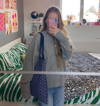 Totebag réversible bleu marine