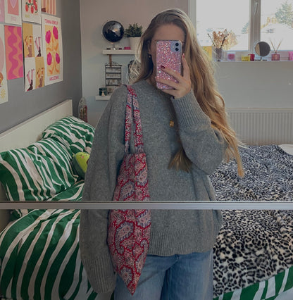 Totebag rouge à motif