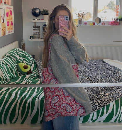 Totebag rouge à motif