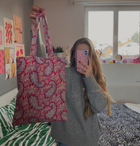 Totebag rouge à motif